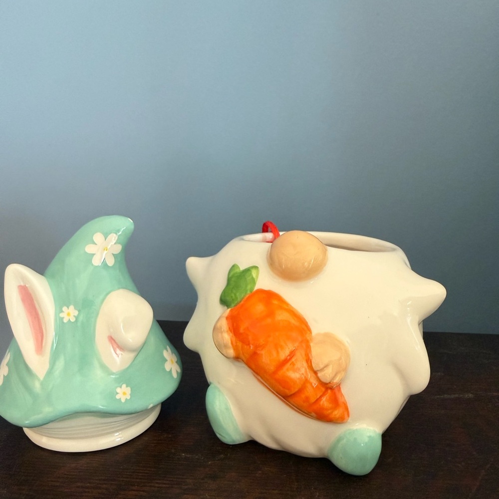 Easter Gnome Jar Candy Dish Decor New w/Tags - Picture 2 of 2